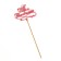 Topper wooden "Happy Birthday" Raspberry 13x9 cm