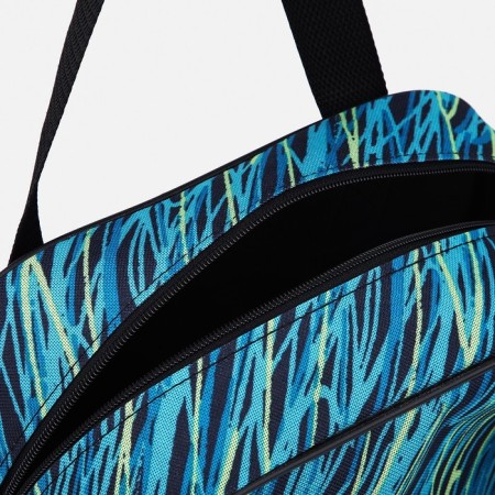 Lightning bag, external pocket, with an increase, blue/turquoise color-3