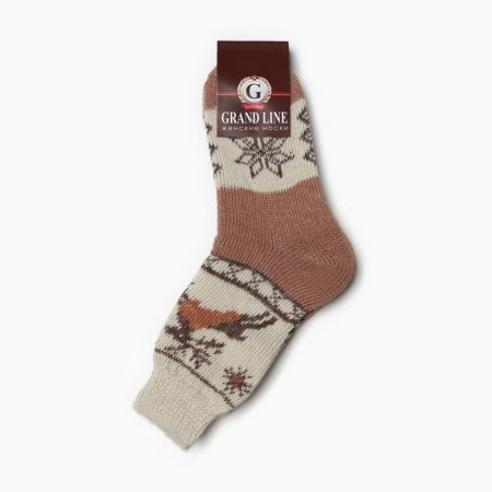 Women's socks, brown color/deer, size 23-2