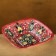 Salennik Rishtan ceramics "Flowers", 17 cm, red