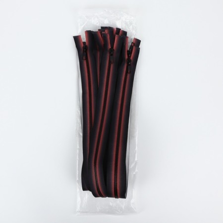 Lightning "Tractor", No. 5, detachable, automatic lock, 60 cm, red/black color-3