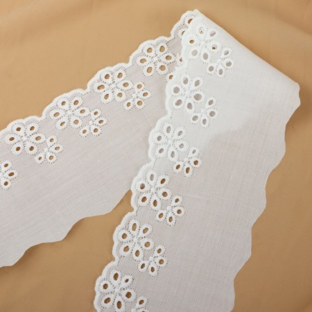 Lace embroidery, 75 mm × 13 ± 1 m, white color-1