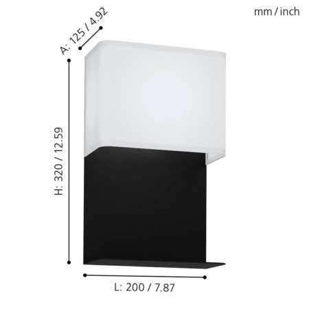 Bra Galdakao, 1x5.4W Led, 3000k, 410lm, black color-2