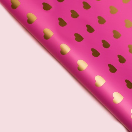 Matte film "Golden Hearts", purple, 58 x 58 cm-1