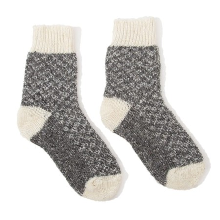 Children's woolen socks "textured knit", dark gray color, size 22