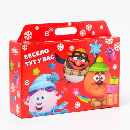 New Year. Gift box New Year's portfolio wide "Smeshariki" license 31 x 8.5 x 20.3 cm (+5 cm).-2