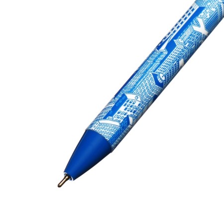 Automatic ballpoint handle 0.5 mm, vinson, blue oil, software, barcode for pcs, mix-3