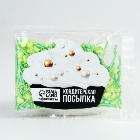 Sprinking confectionery figure "Stars": Green, 25 g.-3