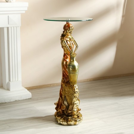 Decorative table "Vase Girl" gold 45x45x98 cm-2