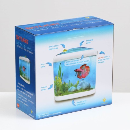 Aquarium desktop, with LED lighting and feeding calendar, 4.4 liters-9