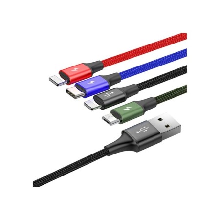 Baseus cable, 4 in 1, Microusb/2 Lightning/Type-C, 3.5 A, 1.2 m, black-5
