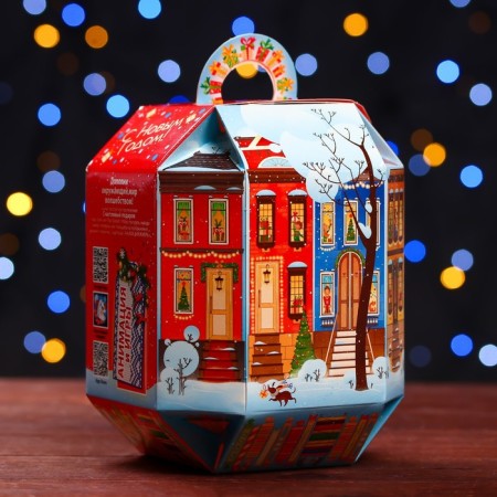 Gift box "New Year's windows", flashlight 13 x13 x17 cm-2