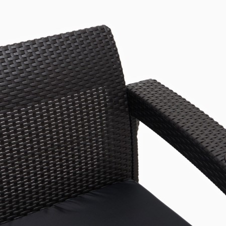 Roatan chair, with cup holders, 73x70x79 cm, mokko color, with a black pillow-2
