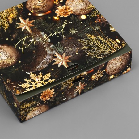 Folding Gift Box "Fairytale New Year", 20 x 18 x 5 cm, without tape, New Year-3