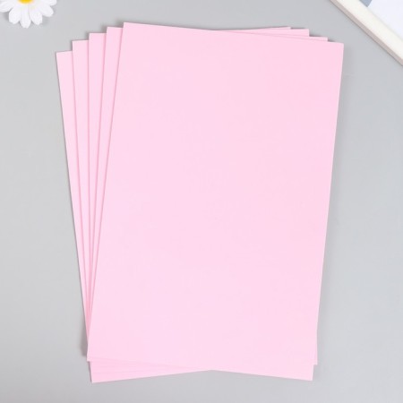 Foamiran "gently pink" 2 mm (set of 5 sheets) A4 format format-1