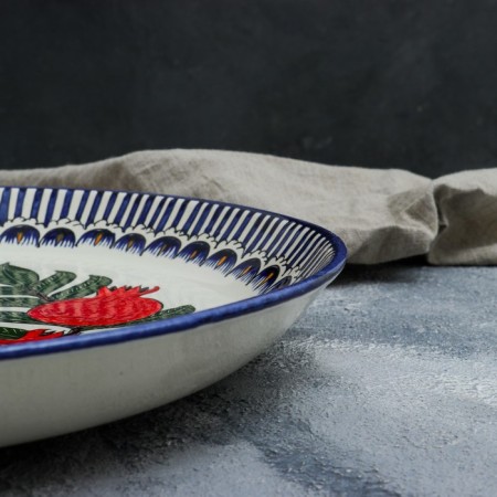 Largan Rishtan ceramics "Grenates", 36 cm, blue border-5