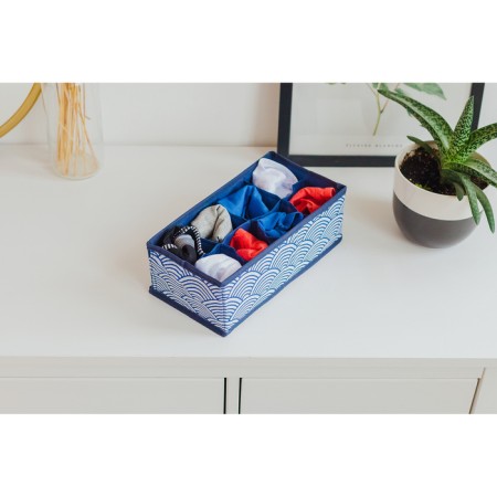 Organsiser for storing linen “Wave”, 8 cells, 28 × 14 × 10 cm, blue color-2