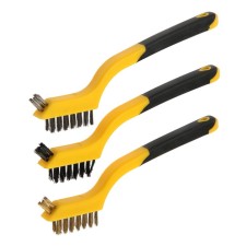 A set of brushes of metal tundra, two -component handles, small, 3 pcs.