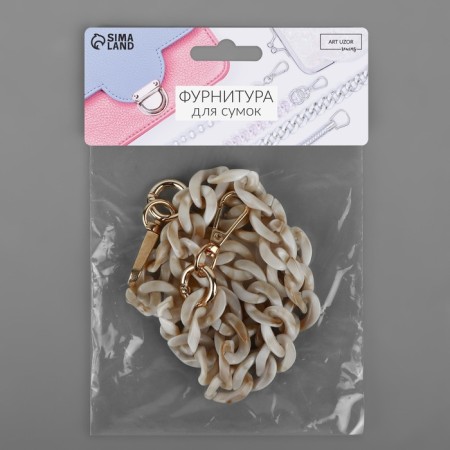 A chain for a bag, plastic, with carbines, 15 × 21 mm, 68 cm, light agate/gold color-5
