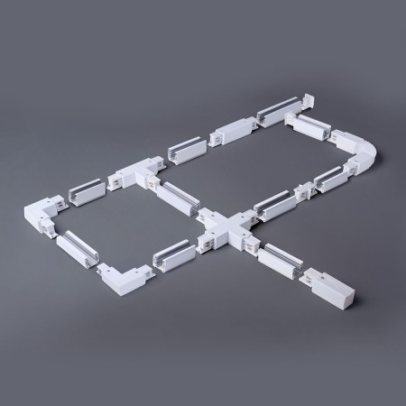 Direct connector for a three -phase busbar Elektrostandard, 165x32x33 mm, white color-1