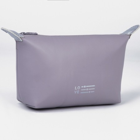 Cosmetic bag with a zipper, with a lining, the color is gray
