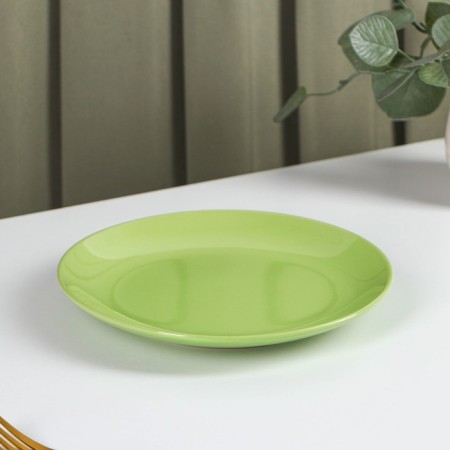 Board ceramic dessert shade "pastel", d = 19 cm, green color-1