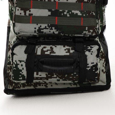 Tourist backpack on lightning, with an increase, 4 outer pockets, green color-7