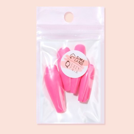 Patching nails, 24 pcs, ballerina shape, pink color-4