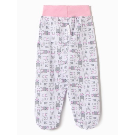 Baby hallets "Bunny", white/pink color, height 62-3