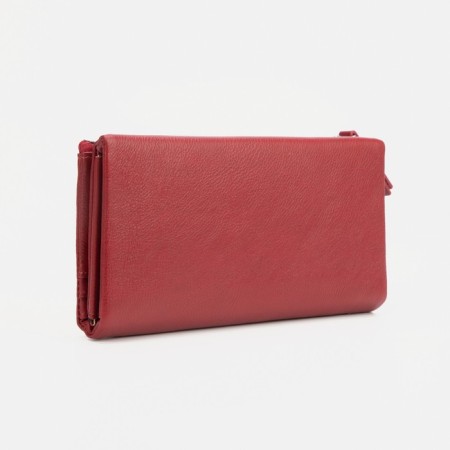 Women's wallet on magnets, red color-1