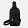 Male sling bag from textiles, black color