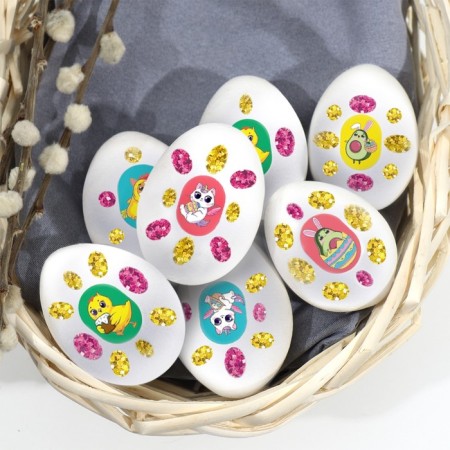 Easter stickers for eggs "Characters", 7.3 x 13 cm.