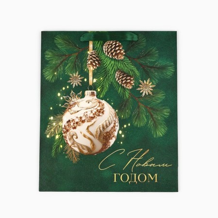 Laminated vertical package “Happy New Year”, Christmas tree toys, m 26 x 30 x 9 cm, new year-4