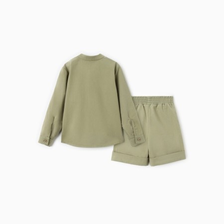 Costume for a boy (shirt and bermuda) minku, khaki color, height 158 ​​cm-4