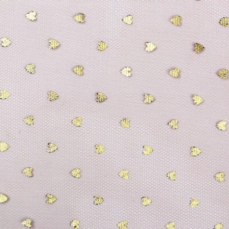 Floristic "golden hearts", 50cm*4.5m, pink-2