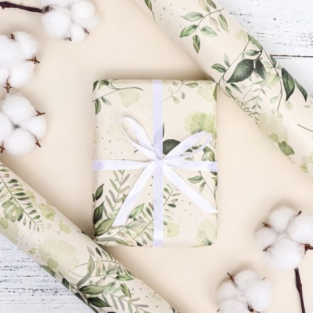 Packaging paper, craft "Flight of leaves", 70x100 cm, 1 sheet