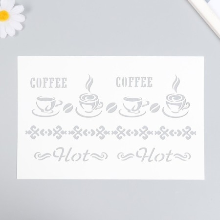 Plastic stencil "Coffee" 16x24 cm
