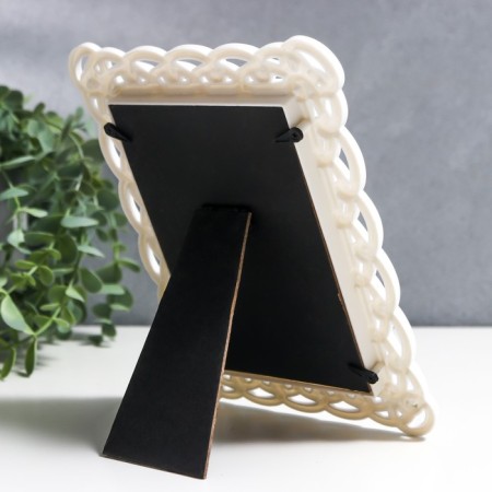 Photo frame plastic 10x15 cm "Knitted" white 21x16 cm-2