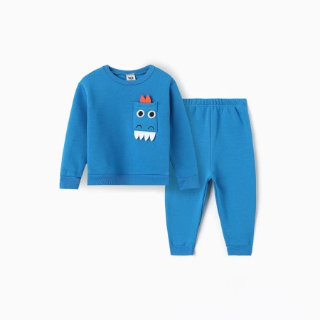 Costume for boys (sweatshirt, pants), I am beginning, blue color, height 104 cm