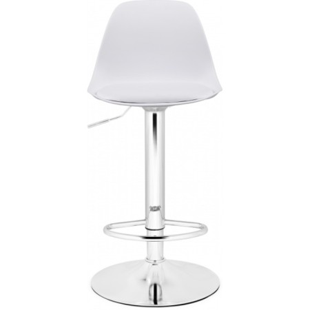 Soft Metal/Plastic/Ecokozha, Chrome/White 38x38x86 cm stool-1