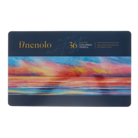 Family pencils 36 colors, Finenolo, 3.8 mm, hexagonal, in a metal pencil case-1