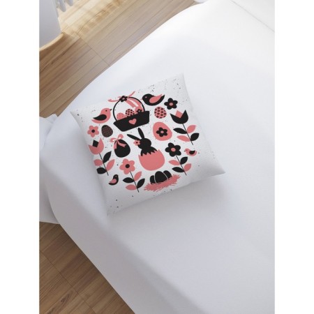 Decorative pillowcase "Easter rabbit", on a zipper, size 45x45 cm-1