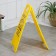 The sign "Attention! Cleaning is going on, 61 × 30 cm, plastic, yellow color
