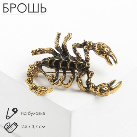 Brooch "Scorpio", black color in black gold