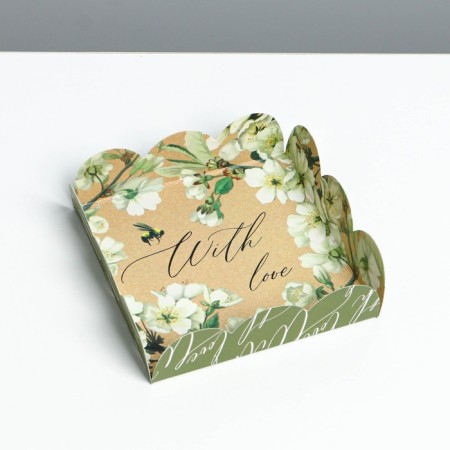 Cookie box, confectionery packaging with PVC lid, "bee", 10.5 x 10.5 x 3 cm-2