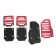 Cartage pedals, anti -slip, red, set 3 pcs