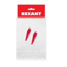 Зажим крокодил в изоляторе REXANT, длина 56 мм, 5 А, 2 шт