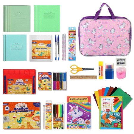 A set of first grader 40 objects of Calligrata "Unicorn", in the folder-2
