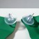Earrings Metal "brightness" rhombus, dark green color