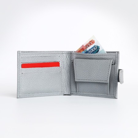 Women's wallet on the button, Textura, color gray color-8